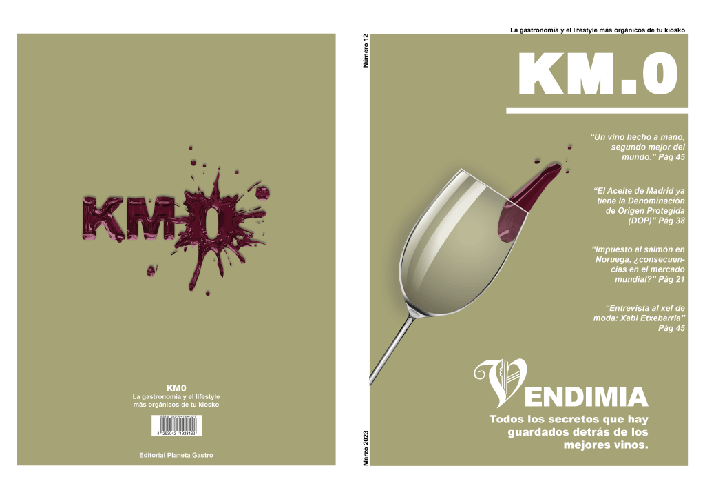 Estudio de la propuesta de portada Vendimia de KM.0